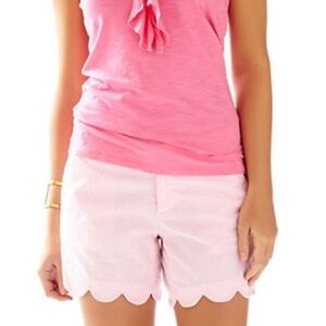 LOFT outlet Seersucker Scalloped Shorts, SZ 2, NWT